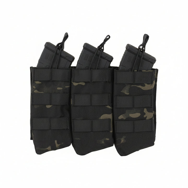 AK47 Open Top Triple Mag Pouch - Multicam Black - Paintball Buddy