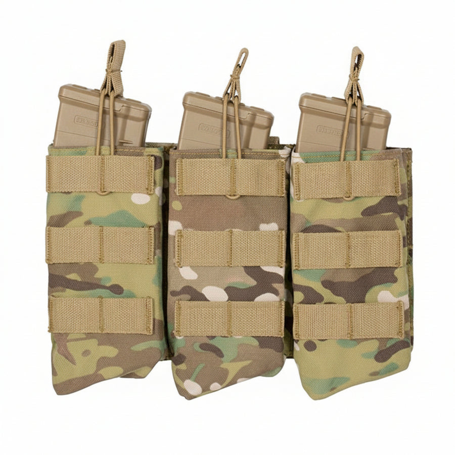 AK47 Open Top Triple Mag Pouch - Multicam - Paintball Buddy