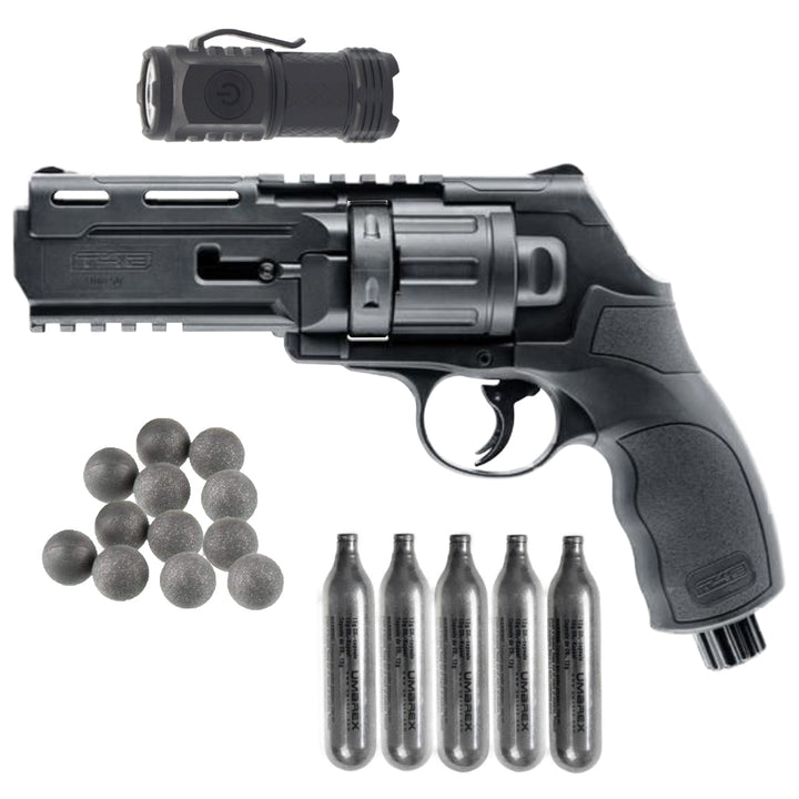 All inklusiv Home Defense Set Revolver Rubber - Stahl - Schwarz - Paintball Buddy