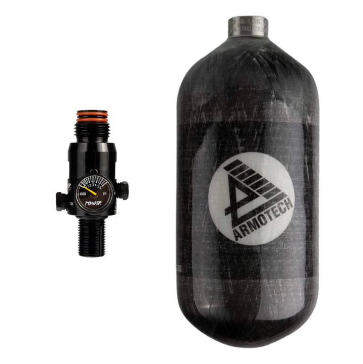 Armotech Supralite HP System 300 Bar 1,1L + PowAir MaxReg 300 Bar Regulator - Paintball Buddy