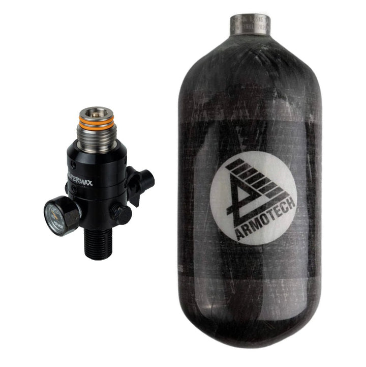 Armotech Supralite HP System 300 Bar 1,1Liter (650g) + PowAir Supermax Titan Pro 300 Bar - Paintball Buddy