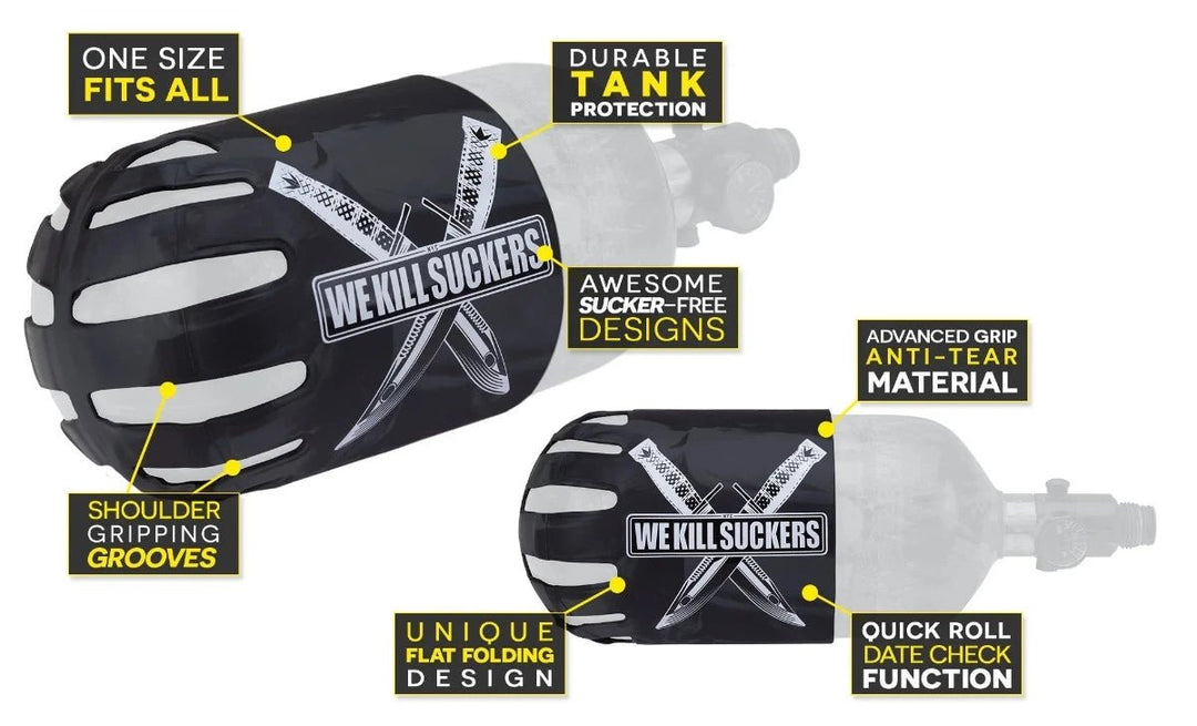 Bunkerkings Knuckle B Tank Cover - Wks Knife Black - Paintball Buddy