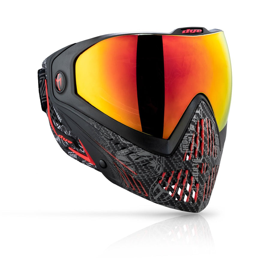 DYE i5 IM Shields Thermal Paintball Maske - Schwarz Rot - Paintball Buddy