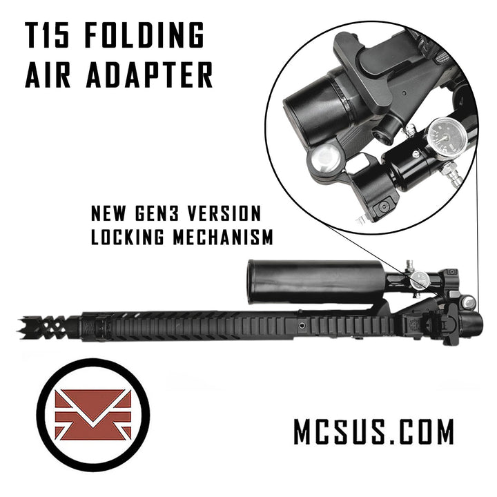 First Strike T15 Klappbarer Drop - Down Luft - Adapter mit Gen3 Verriegelung - Paintball Buddy