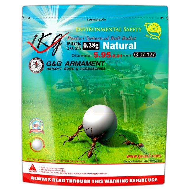 G&G 0.28g 3570 Bio BBs - Weiß - Paintball Buddy