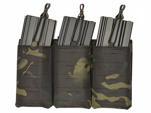 Laser - Cut Panel mit 3 AR15 Magazintaschen - Multicam Black - Paintball Buddy
