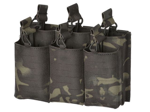 Laser - Cut Panel mit 6 AR15/AK Magazintaschen - Multicam Black - Paintball Buddy
