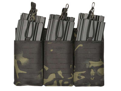 Laser - Cut Panel mit 6 AR15/AK Magazintaschen - Multicam Black - Paintball Buddy