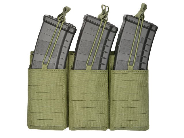 Laser - Cut Panel mit 6 AR15/AK Magazintaschen - Olive - Paintball Buddy