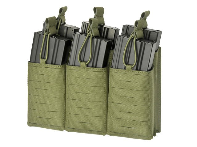 Laser - Cut Panel mit 6 AR15/AK Magazintaschen - Olive - Paintball Buddy