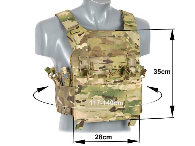 Laser - Cut Recon Plate Carrier inkl AR15 AK Mag Pouches - Multicam - Paintball Buddy