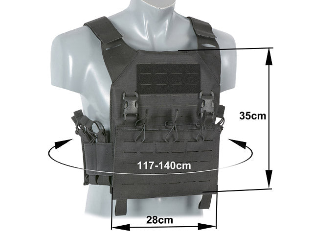 Laser - Cut Recon Plate Carrier inkl AR15 AK Mag Pouches - Schwarz - Paintball Buddy