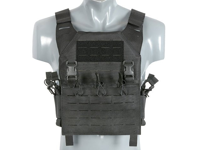 Laser - Cut Recon Plate Carrier inkl AR15 AK Mag Pouches - Schwarz - Paintball Buddy