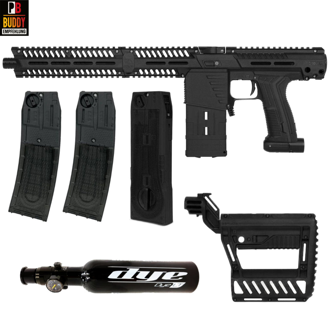 Planet Eclipse EMF100 Gen.3 Paintball Markierer cal.68 Sparpaket inkl. PWR Stock, CF20 Pro Mag, 0,2I HP System - Schwarz - Paintball Buddy