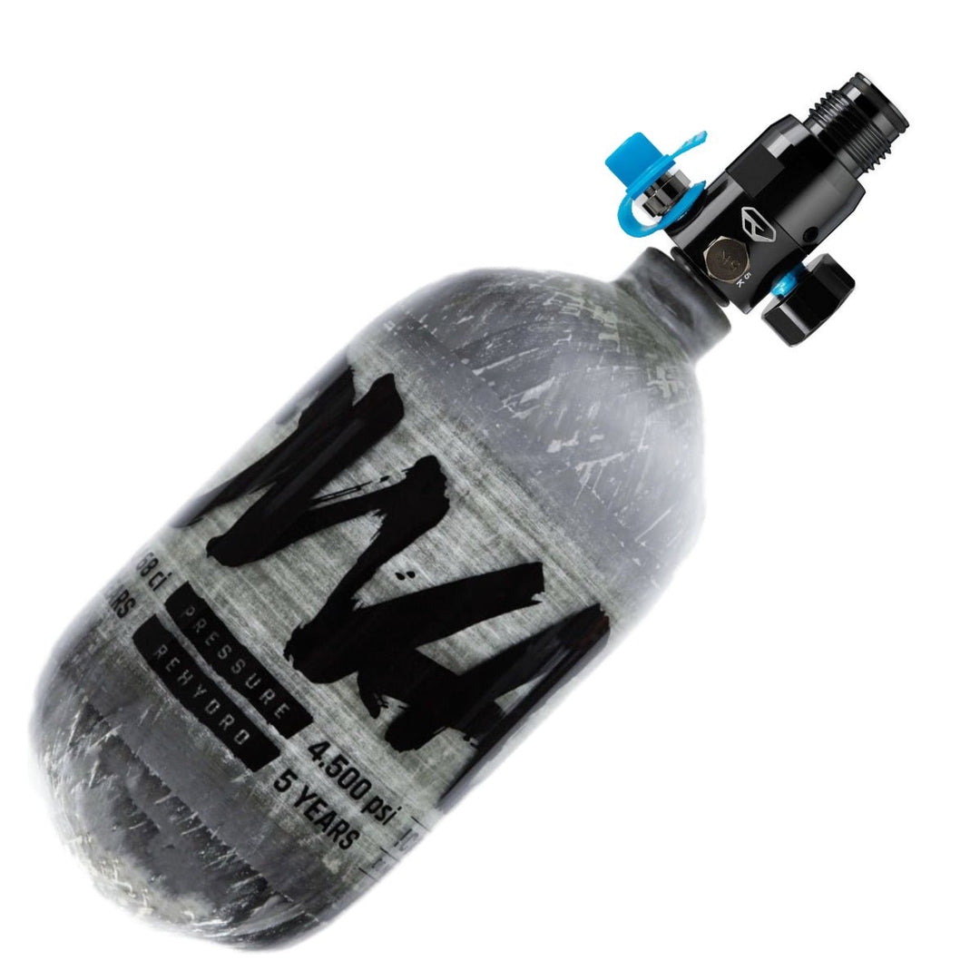 PowAir HP System Carbon Series 300 Bar 1,1L + Dye LT Throttle Regulator - Paintball Buddy