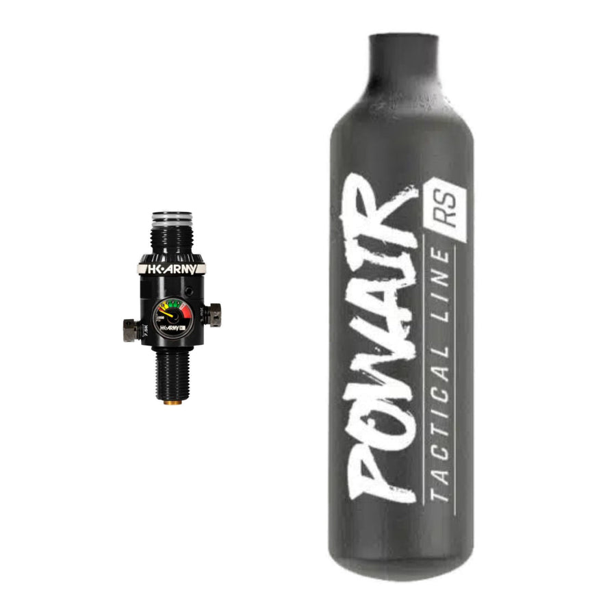 PowAir HP System Tactical Line RS 0,23Liter 15ci 300 Bar + HK Army P8 Regulator - Paintball Buddy