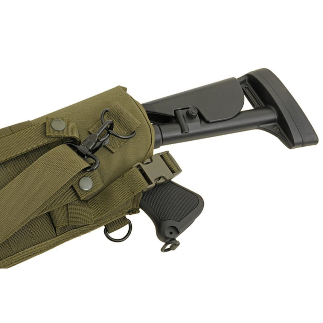 Rückenholster für Schrotflinten mit MOLLE - Befestigung - Oliv - Paintball Buddy