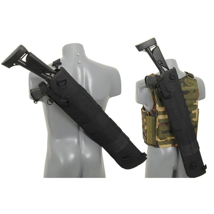Rückenholster für Schrotflinten mit MOLLE - Befestigung - Schwarz - Paintball Buddy