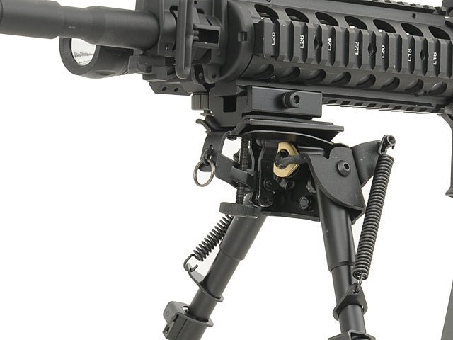 Verstellbares 6 - stufiges Zweibein mit Ris - mount - Adapter - Schwarz - Paintball Buddy