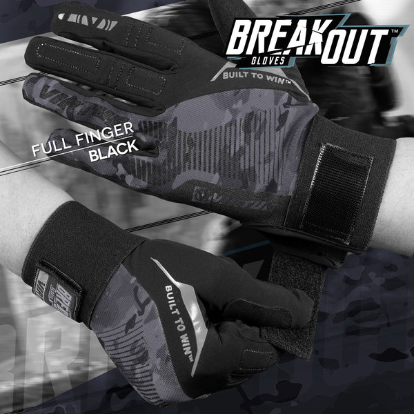 Virtue Breakout Gloves Ripstop Full Finger - Black Camo - Paintball Buddy