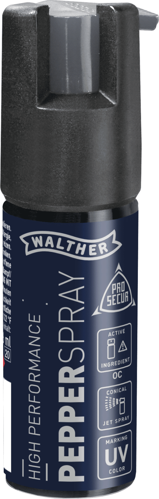 Walther ProSecur Kompakt Pfefferspray 16ml – Starker OC - Wirkstoff, UV - Markierung - Paintball Buddy