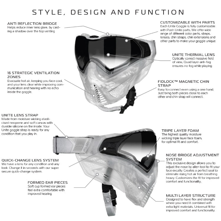 Push Unite Paintball Maske - Oliv, Schwarz - Paintball Buddy